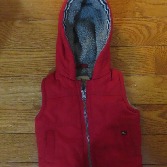 Used Jean Bourget zip up vest fleece lined size sleeveless puffer, winter/ fall - Picture 1 of 4
